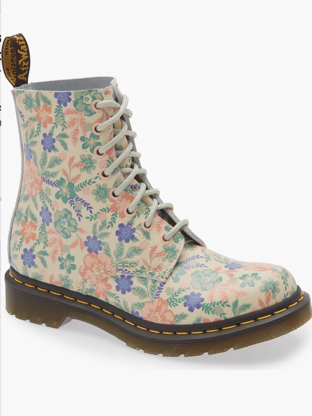 New Dr. Martens 1460 Pascal Floral Lace Up Boots